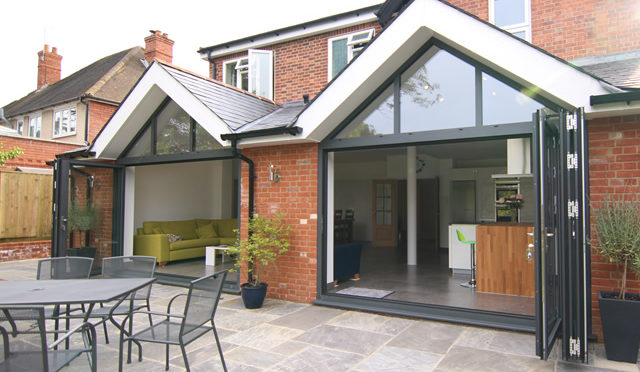 Solarlux SL81 bifolding doors and gable window frames Wokingham, Berkshire